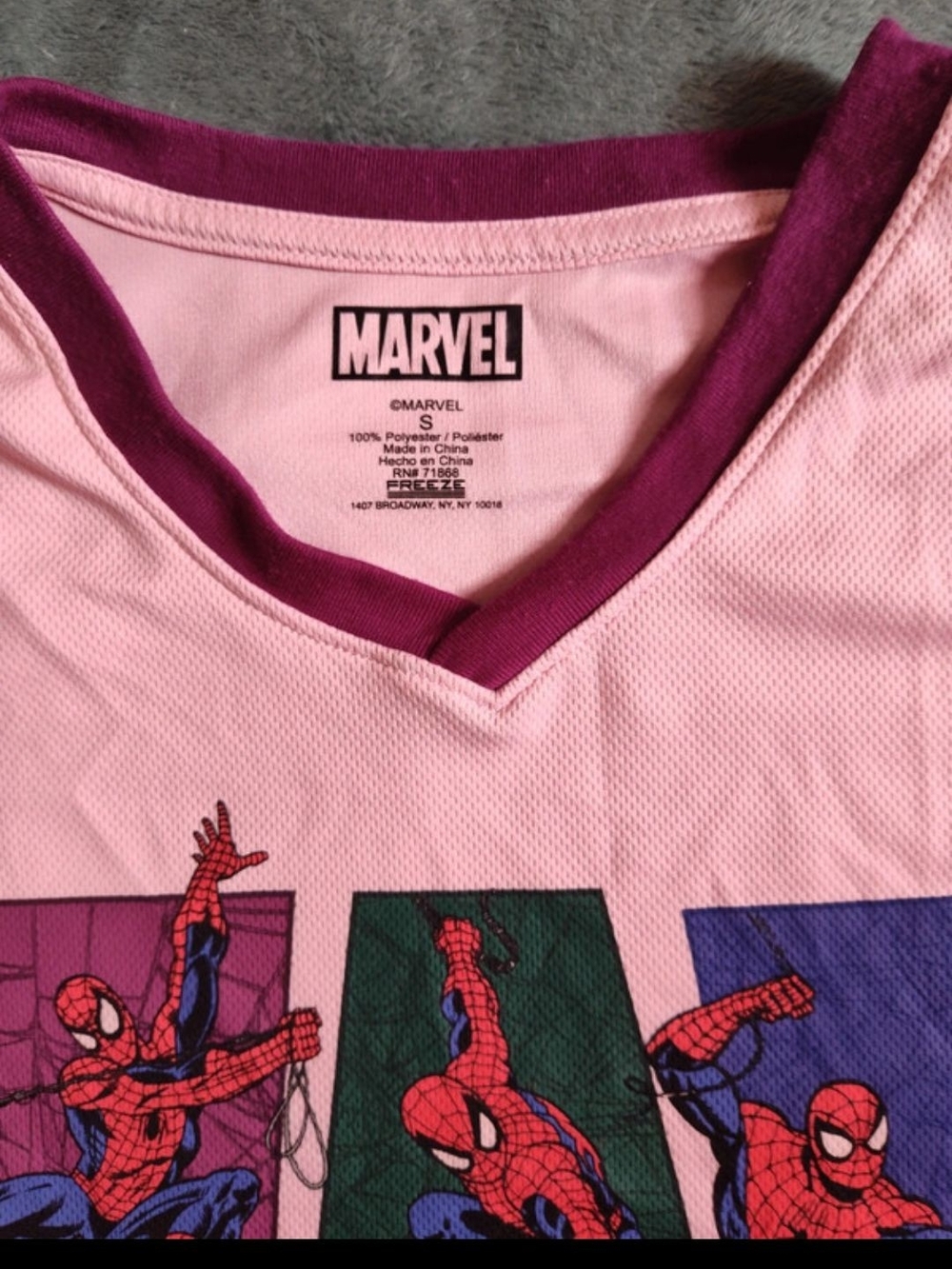 Marvel Kids' Pink Spider-Man Pajama Top